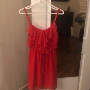 Red flouncy dress
